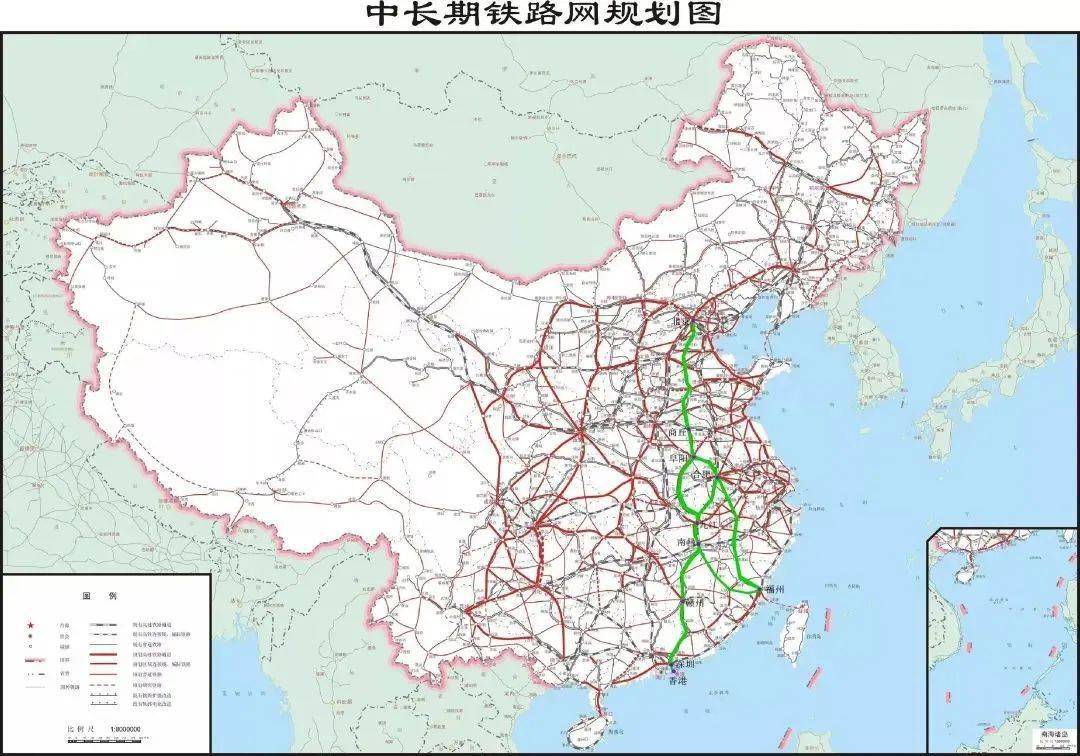 由京港高鐵在合肥分為往香港和福州兩個走向,2021年12月贛深高鐵和安