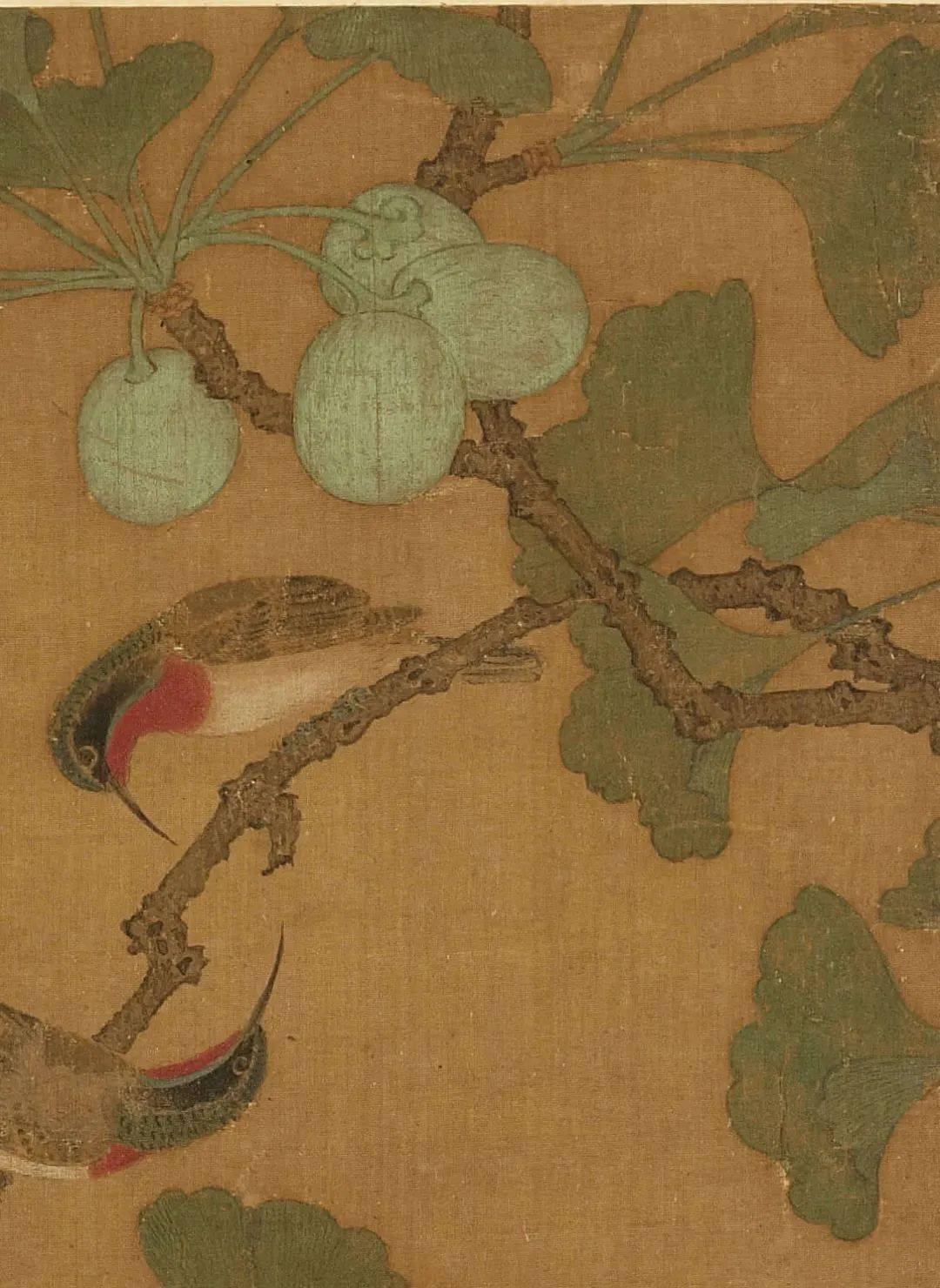 赏画马世昌银杏翠鸟图