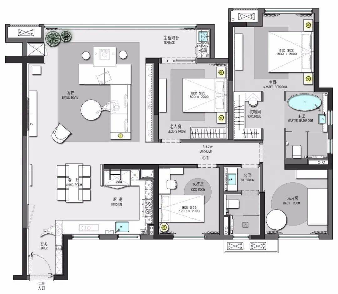 森也设计行走的墨线杭州188㎡住宅