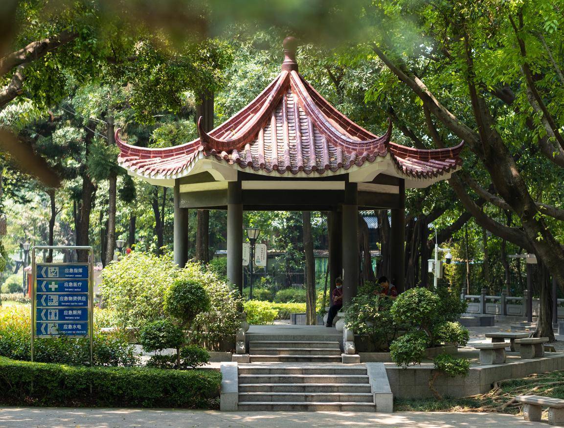 旧羊城八景之"大通烟雨"和"鹅潭夜月",明心书院,六松园古石桥,惠爱