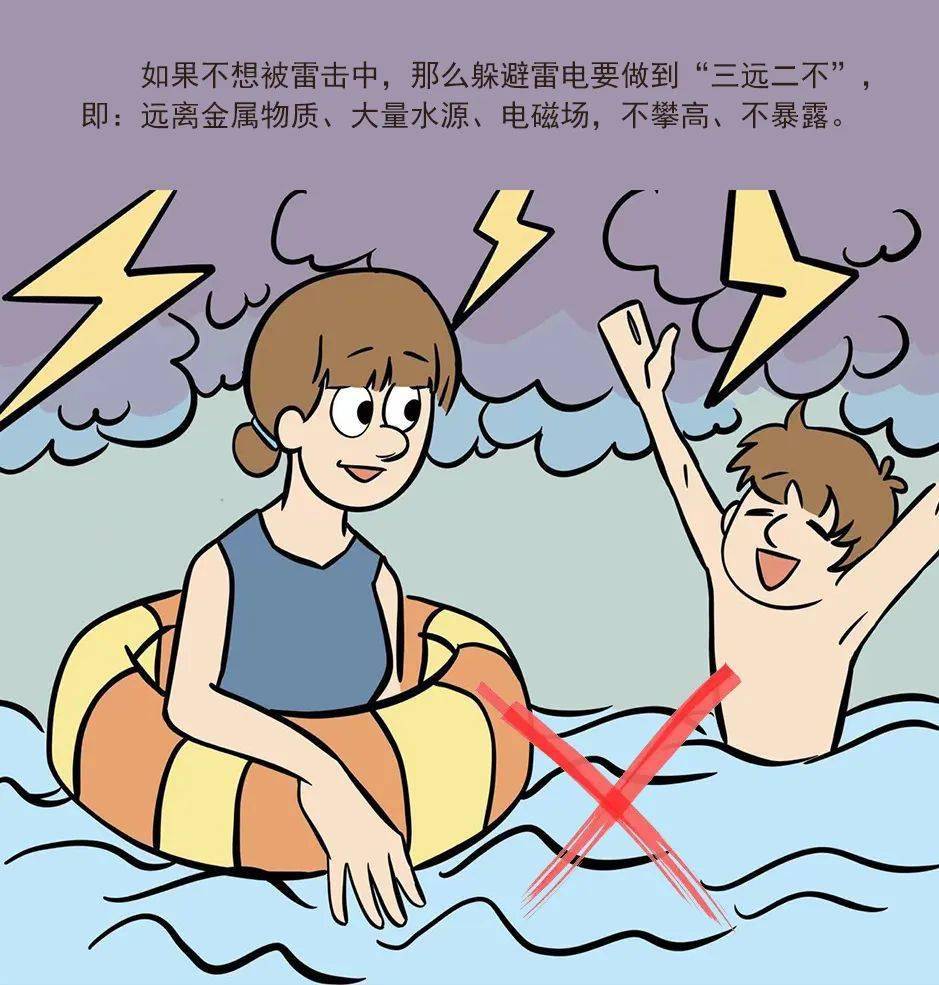 如果不想被雷击中,那么躲避雷电要做到"三远二不",即:远离金属物质