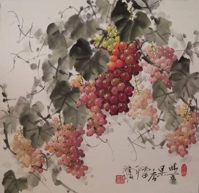 他画的葡萄真是一绝美醉啦