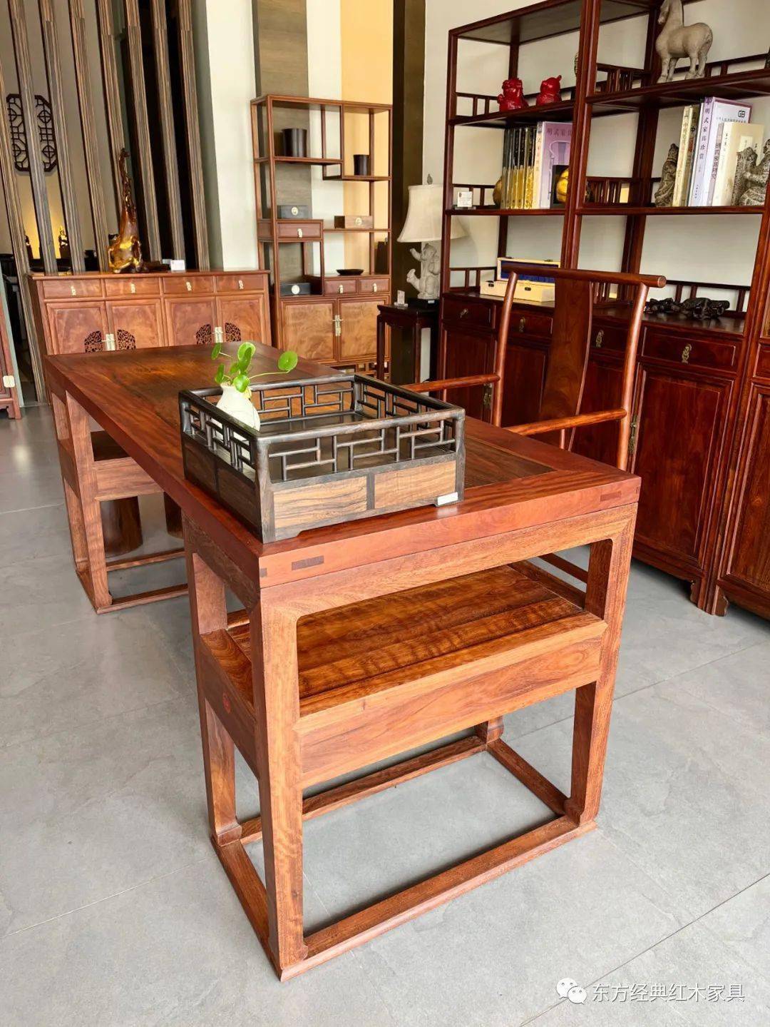 铁力木独板架几式书案