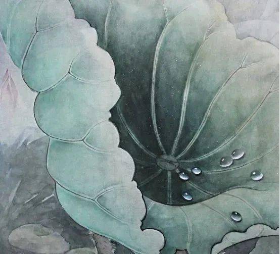 在工笔的作品中往往在画面中看到逼真的水珠,水滴,让画面看起来更鲜活