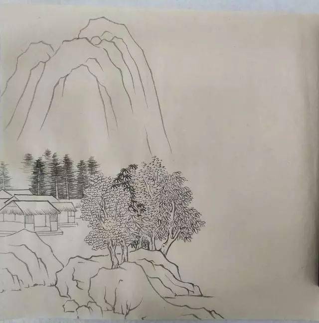 钱选法青绿山石局部示范,今天您学习了么_步骤_颜色_下图