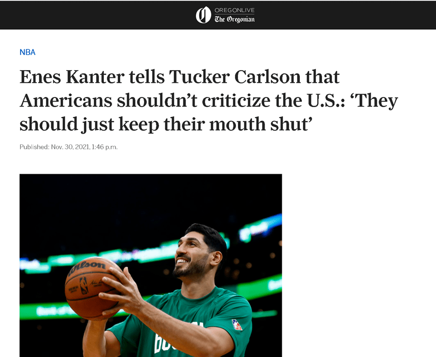 那个支持"疆独"的nba球员,终于把自己的后台暴露了_中国_美国_恩尼斯