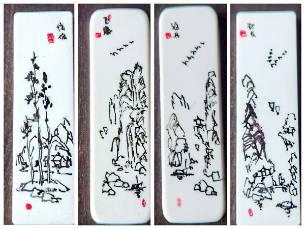 中山医院老院长杨秉辉:用钢笔在试剂盒背面画出微型"山水画"_创作