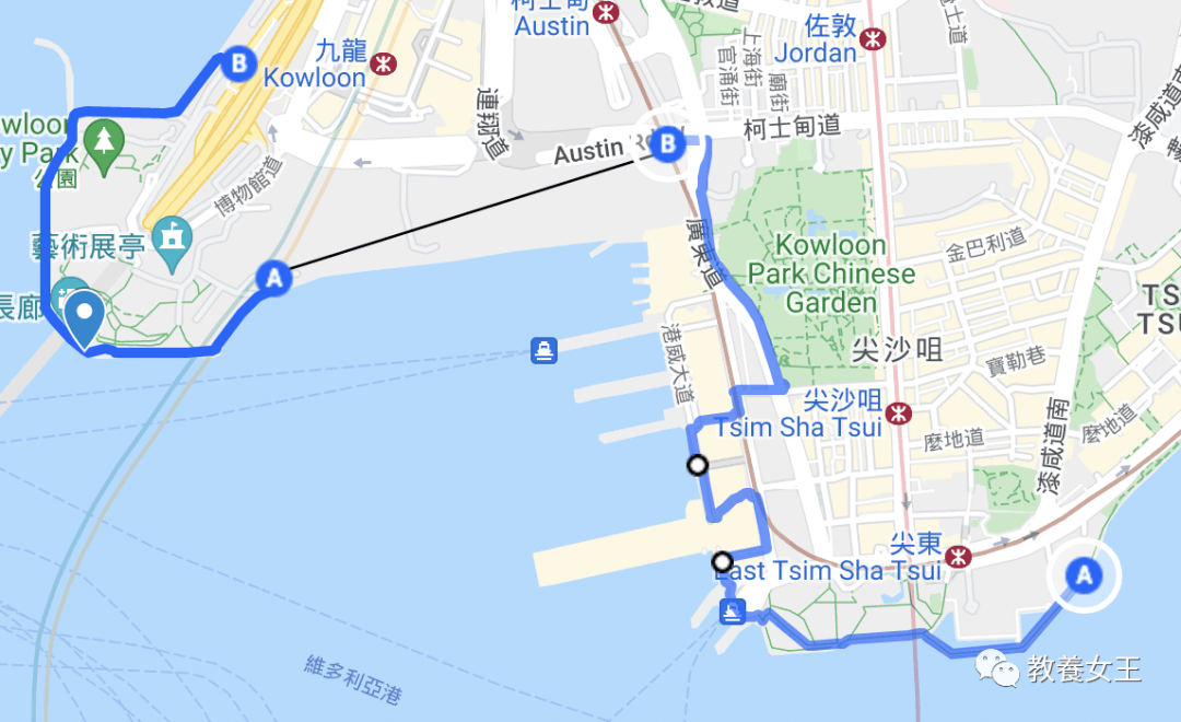 2公里途经:尖沙咀星光大道,尖沙咀码头,西九龙海滨长廊特色:几乎全程