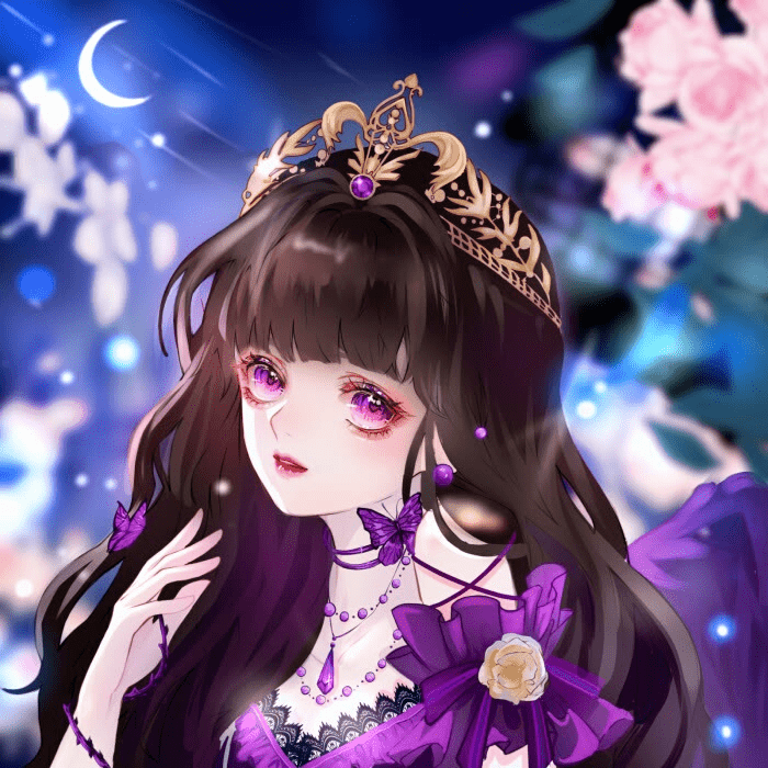 动漫头像戴着王冠的绝美女头