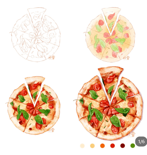 披萨怎么画制作过程图片