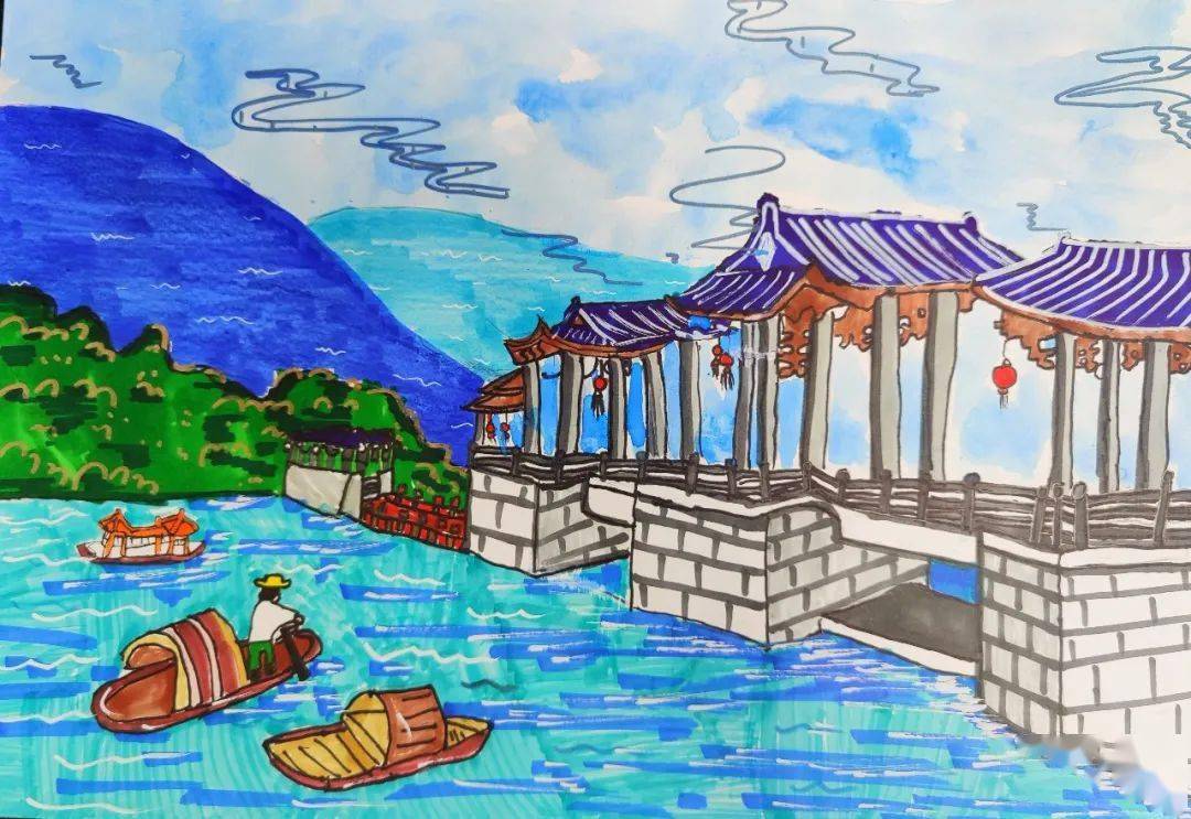 京杭大运河 儿童画图片