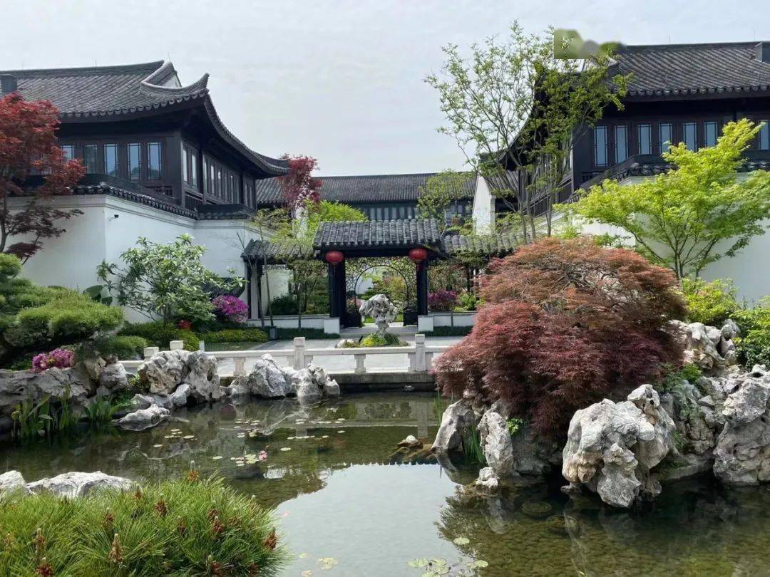 杭州御园实景图 中介供图杭州御园,约49套中式精装合院,主力户型约380