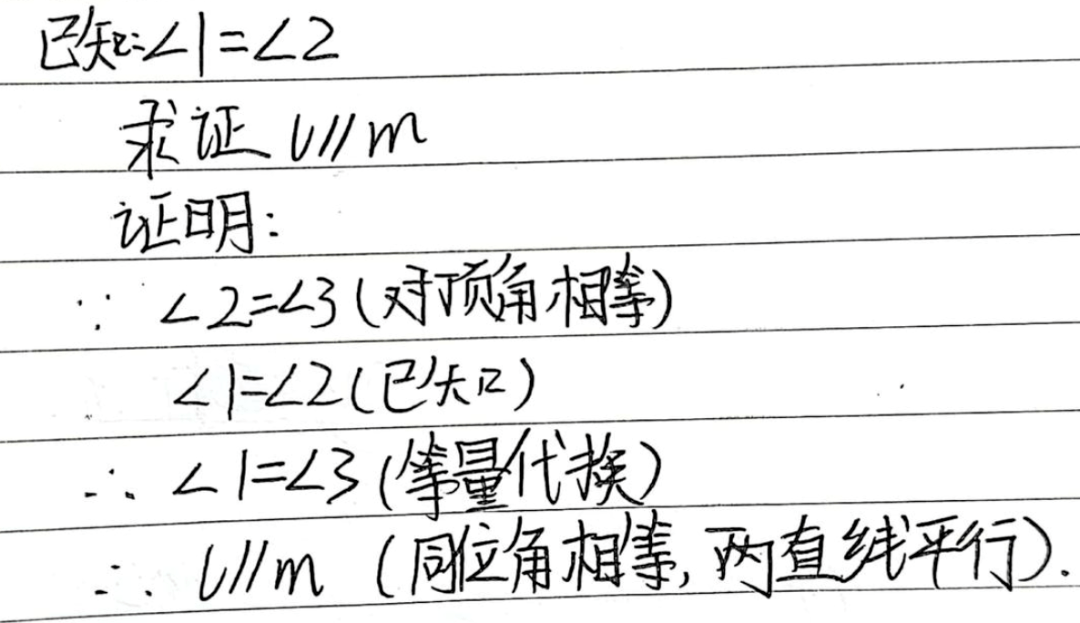 依據,所以最後得到的結論一定是正確的,所以,內錯角相等兩直線平行