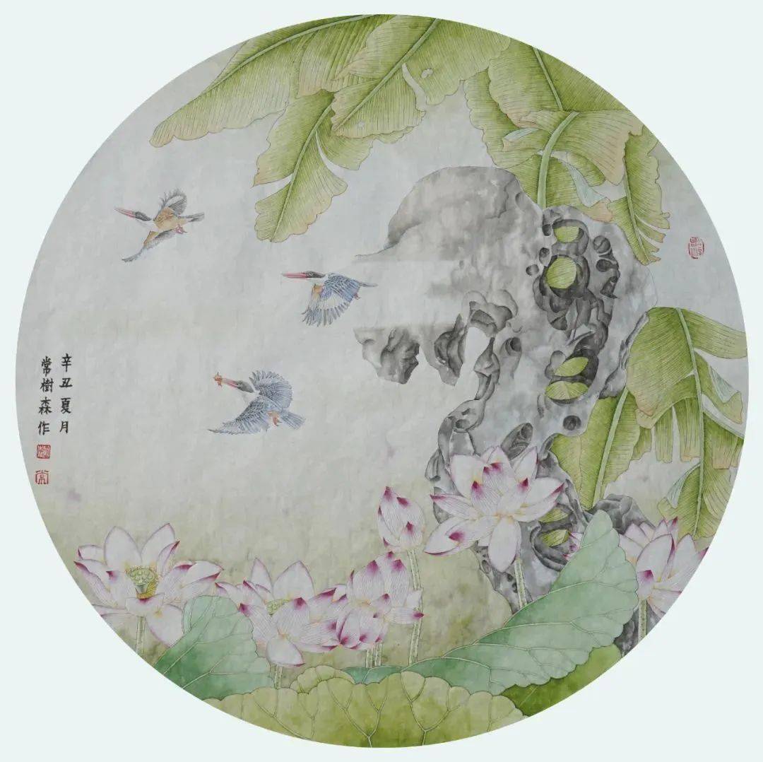 【国画天地】常树森新作|工笔花鸟圆卡系列_辽宁省_作品_中国