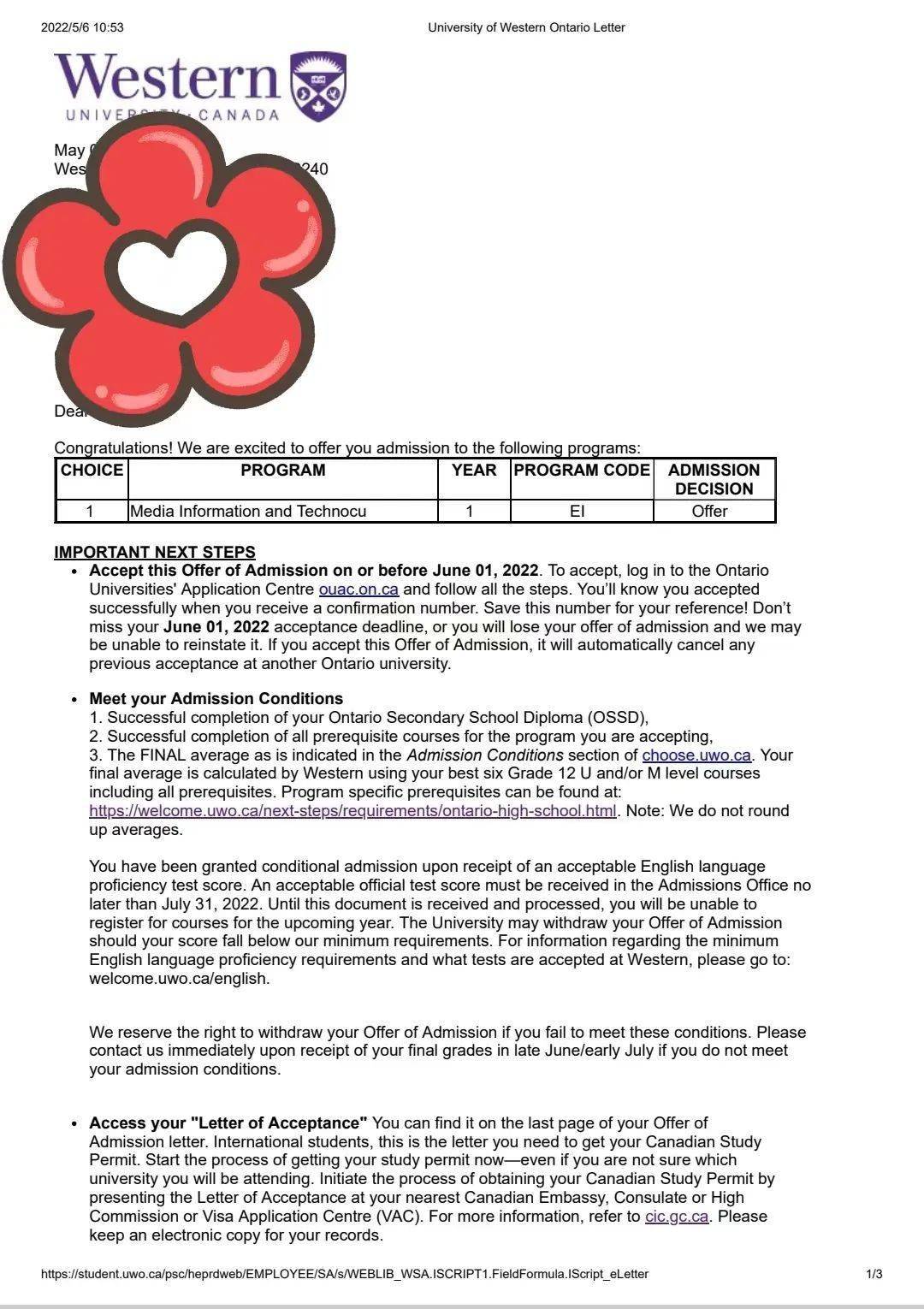 太行了offer一个接一个西安大略大学offer来啦