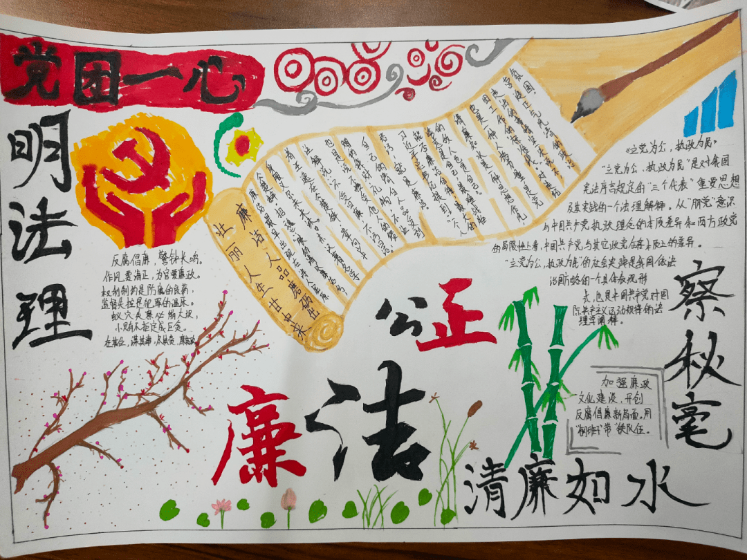 三峡大学第二十一届三峡之春中国电信大学生文化艺术节廉洁文化手抄报