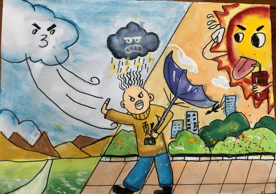 关于气象的绘画中学生图片