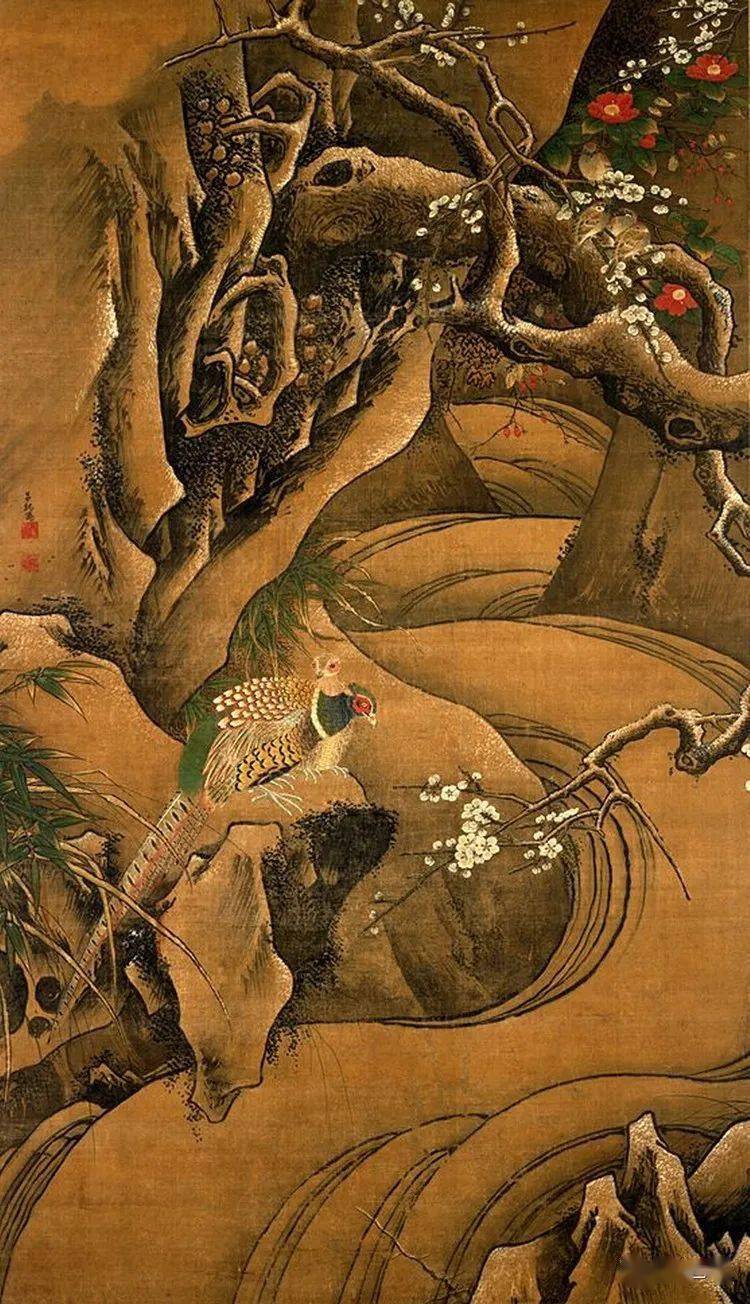 書画骨董掛軸 中国美術 桂菊山禽図 明時代 呂紀銘 工芸品 故宮博物院