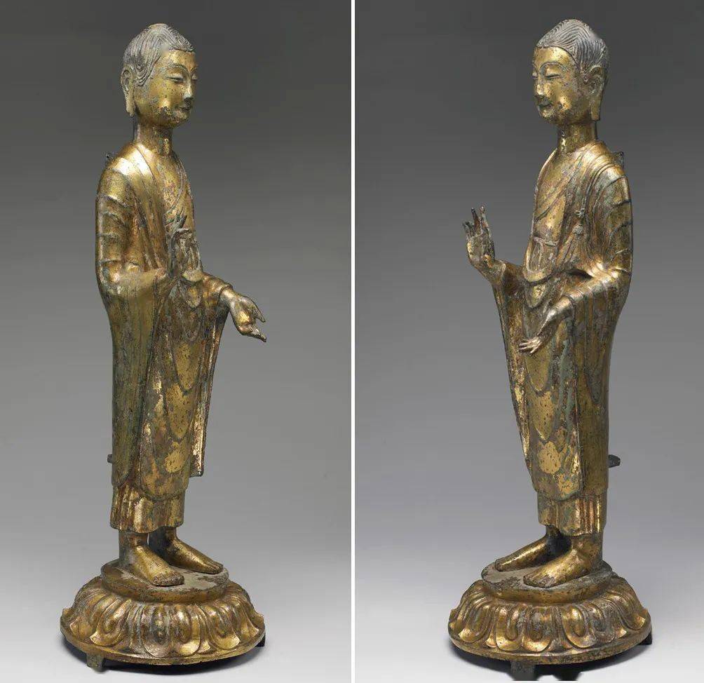 赏析北齐铜鎏金佛立像