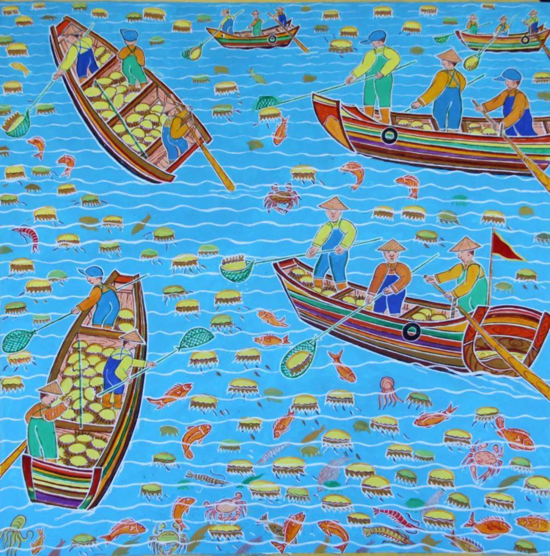洞头12幅渔民画作品入选浙江省现代农民绘画农民画创作展