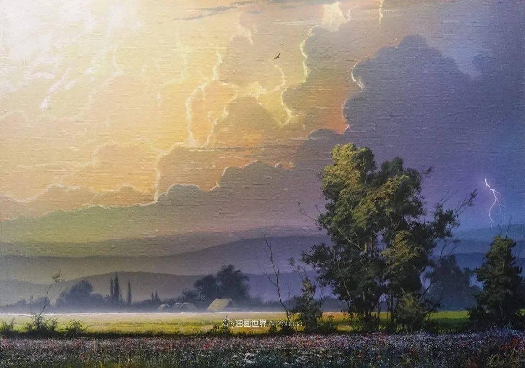 白俄罗斯画家维克多的风景油画让人赞叹不已,无尽透彻的光,独特的森林