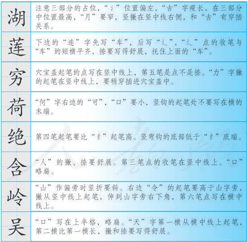 组词上下结构:莲,穷,荷,含,吴左右结构:湖,绝,岭1.