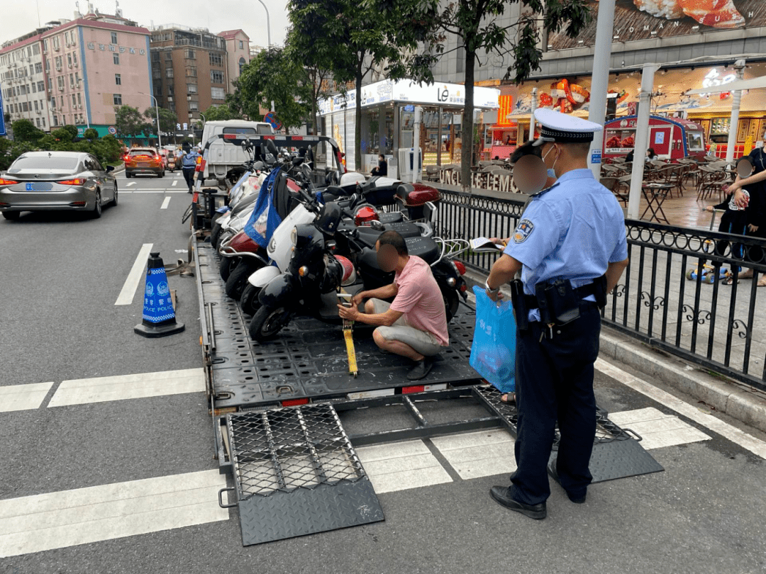 大整治增城街头大量电动车被拖走