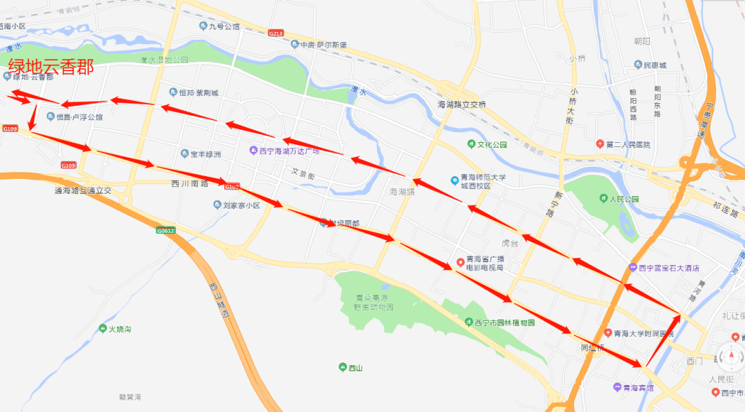 今起,城西區開通2條臨時公交線路_路口_雲香郡_西寧市