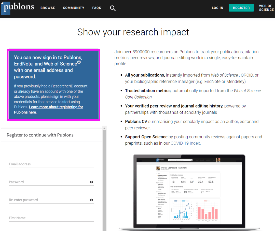 Web of science publons 