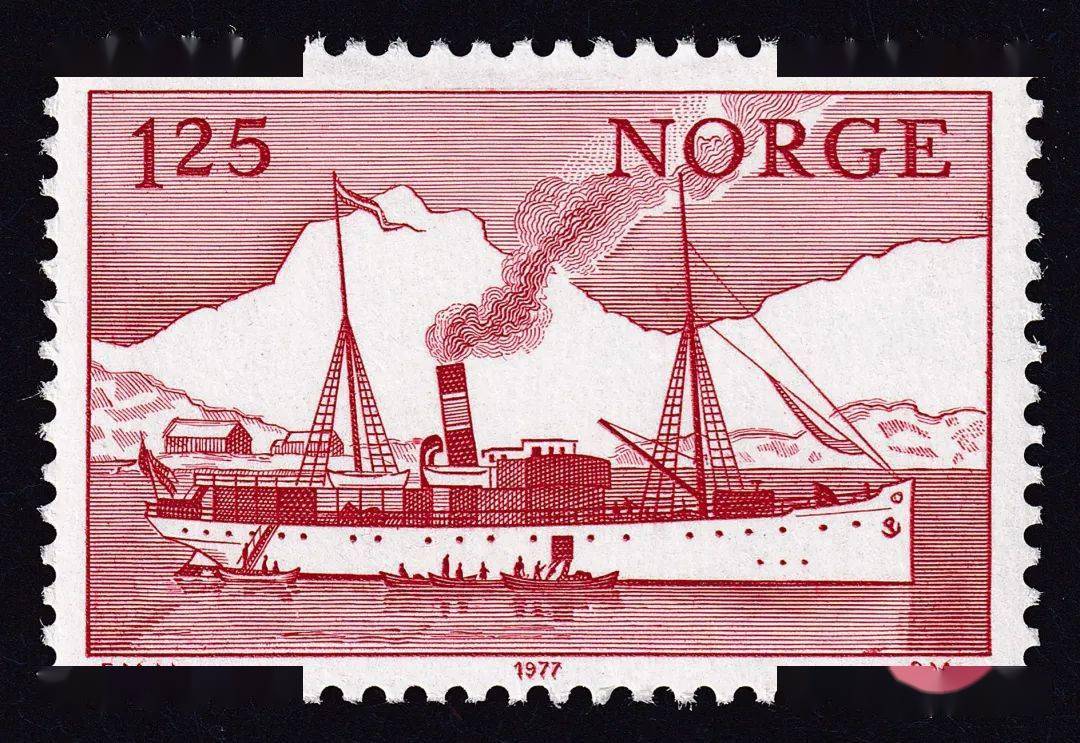 欣赏挪威1977年船只与海岸线邮票