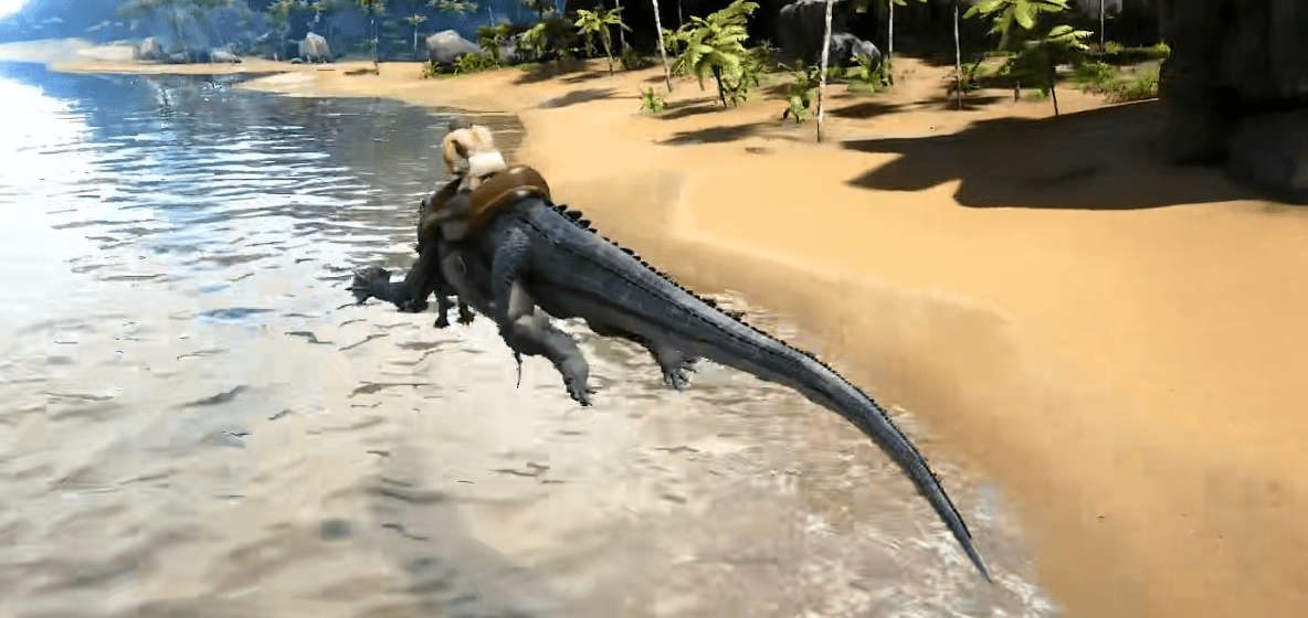 蛰伏在沼泽里的杀手,《方舟生存进化》的猪鳄能将玩家给吓死
