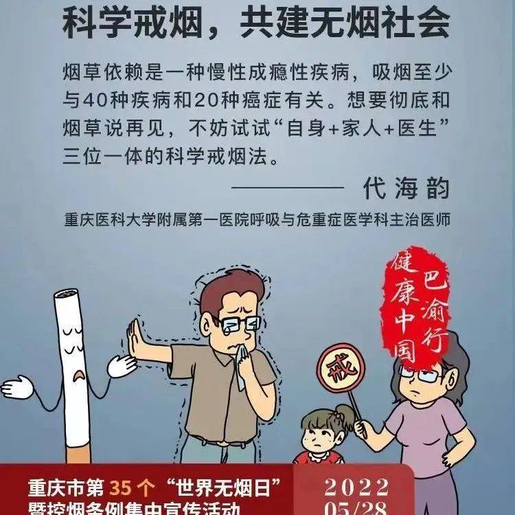 【世界无烟日】《健康中国巴渝行》-科学戒烟,共建无烟社会~健康中国重庆行动_烟草_危害_疾病