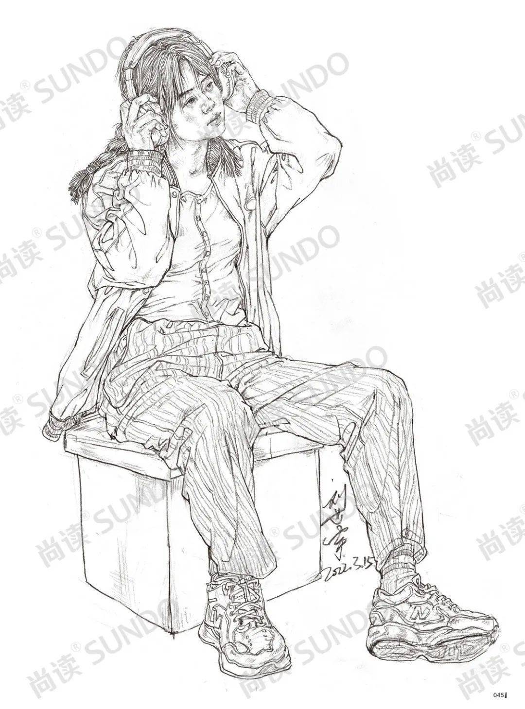 学院经典刘世宇线性速写学院派品质经典教材造型严谨不失美感人物形象