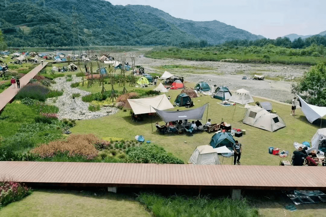 彭州鱼凫湿地公园露营图片
