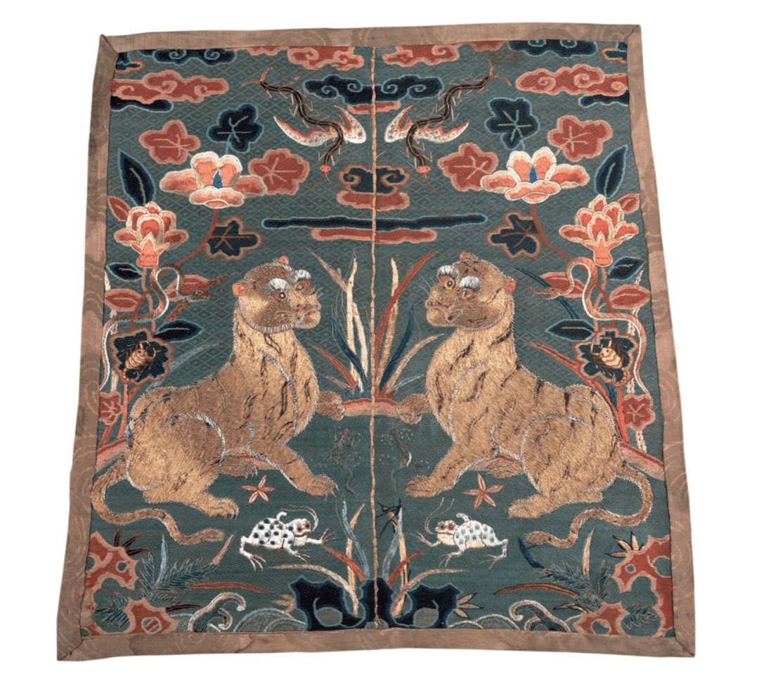 明 五毒艾虎纹补子藏于宾夕法尼亚大学考古和人类学博物馆清 布老虎藏