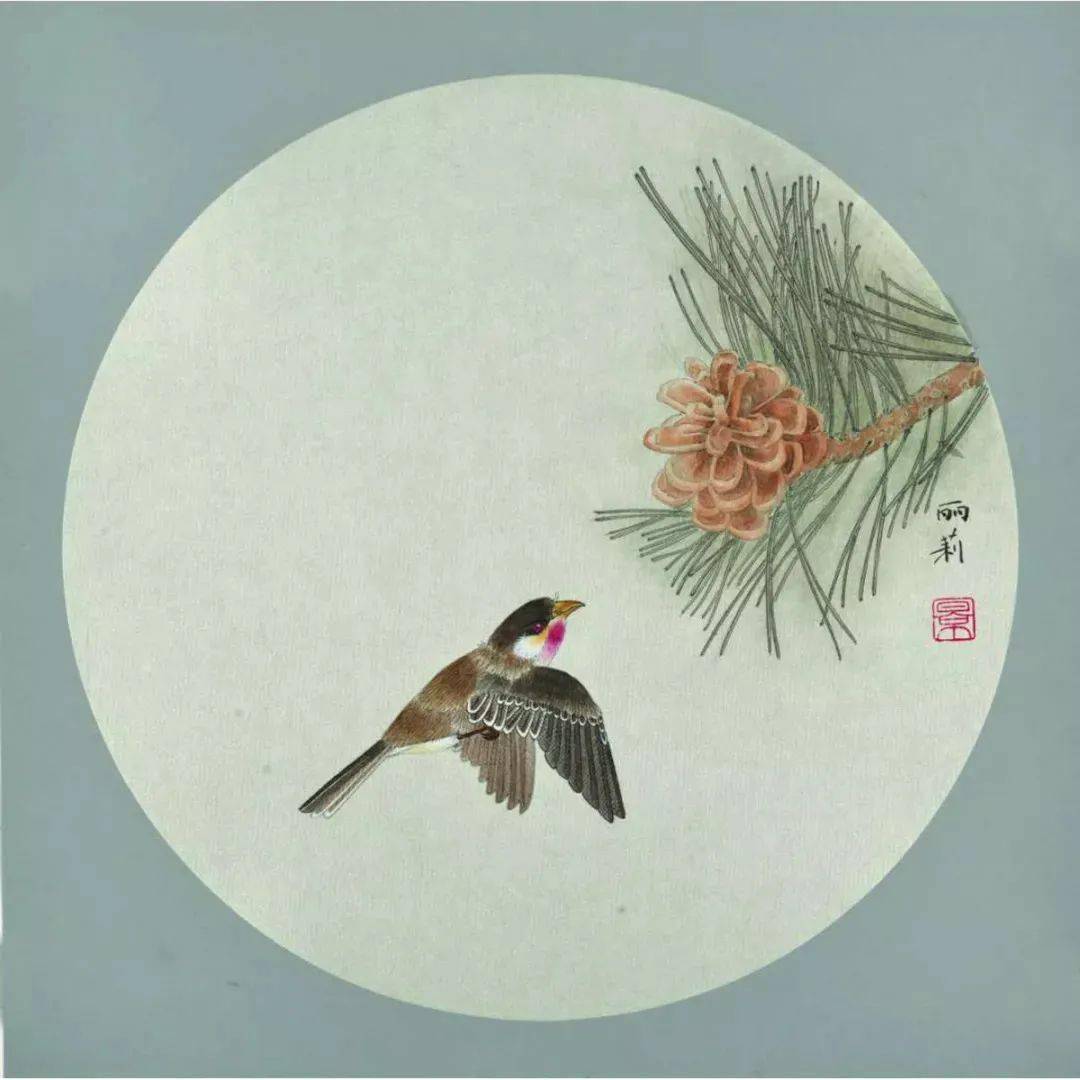 欣赏景丽莉工笔花鸟50图太精细太美境界高雅