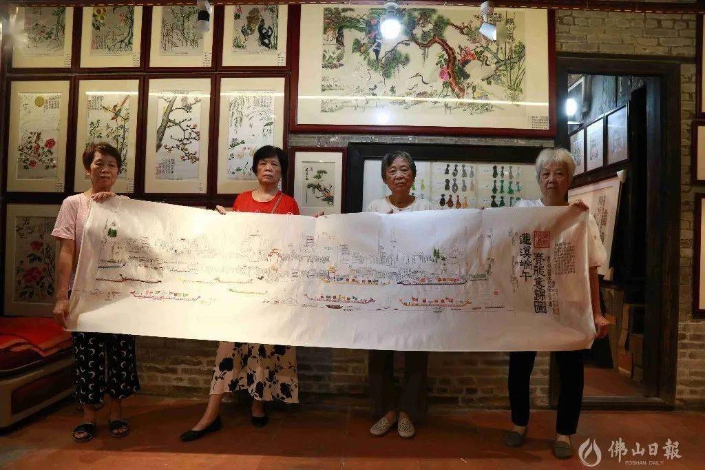 74岁绣女绣出黄连端午赛龙夺锦图_何京云_绣品_莲溪