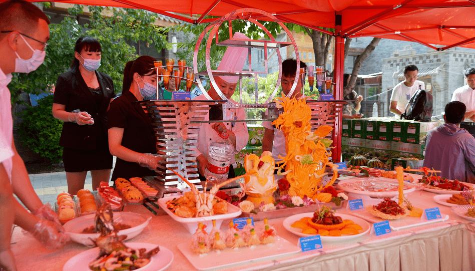 洛南县第一届苏陕美食节暨特色农产品展销活动开幕_餐饮_仪式_杨长江