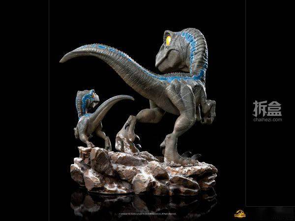 ironstudiosminico侏罗纪世界迅猛龙布鲁贝塔q版雕像