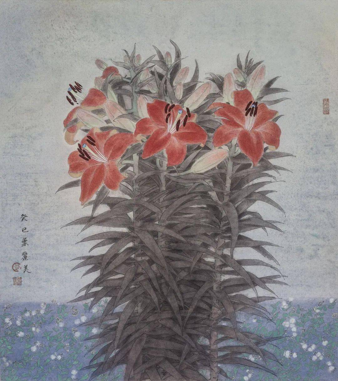 欣赏| 叶丽美工笔花鸟画51图,纤美温和又不失刚劲!