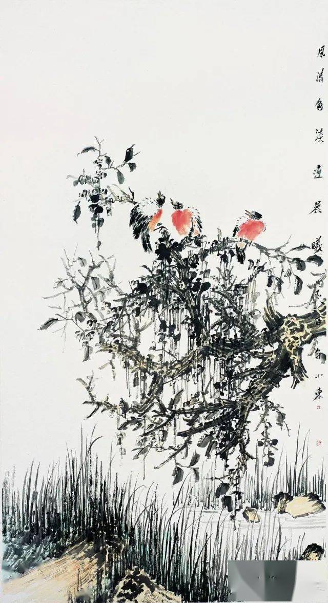 浓淡相宜伍小东花鸟画