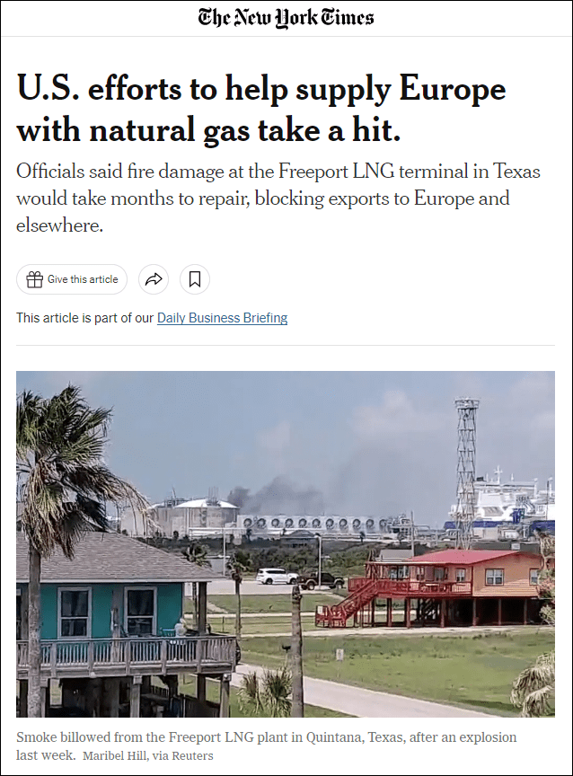 美国：天然气厂爆炸，送不了了，不好意思哈@欧洲