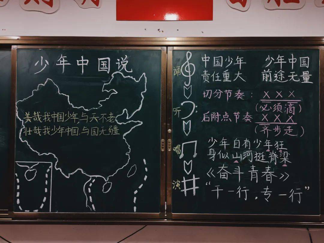 少年中国说板书设计图图片