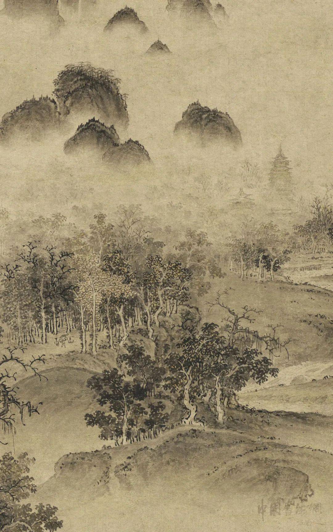 赏画赵佶溪山秋色图
