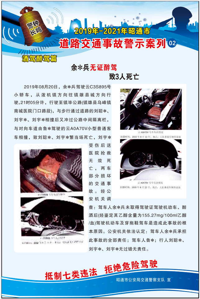 昭通市道路交通事故警示案例酒驾醉驾篇