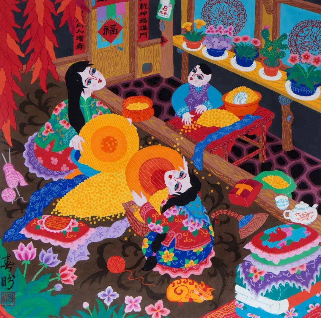 非遗同行 | 桦甸市非遗云展播——桦甸农民画_中国美术馆_民间_绘画