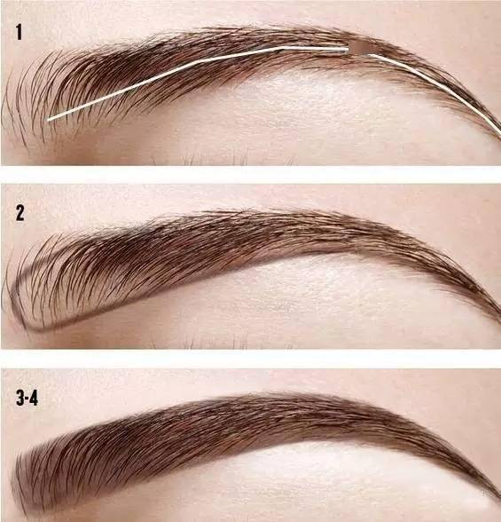 具体画法:▲容祖儿就是拱形眉的代表,眉头与眉尾在同一水平线,眉峰呈