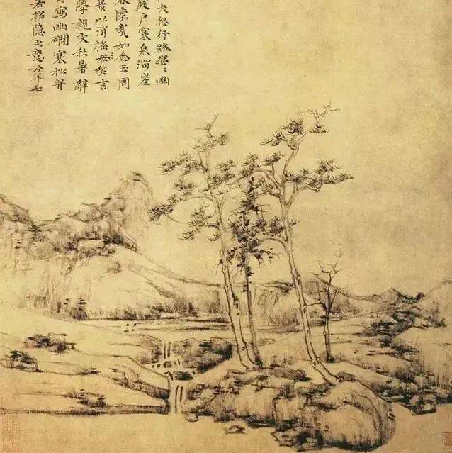 中国古代山水画赏读:元代山水画_倪瓒_创作_水墨