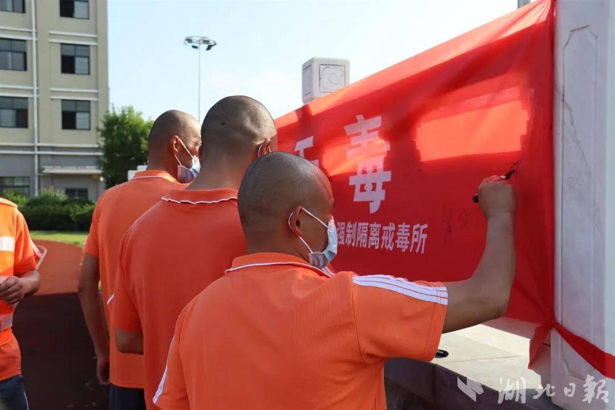 近日,湖北省狮子山强戒所开展系列活动之国旗下的戒毒宣誓活动.