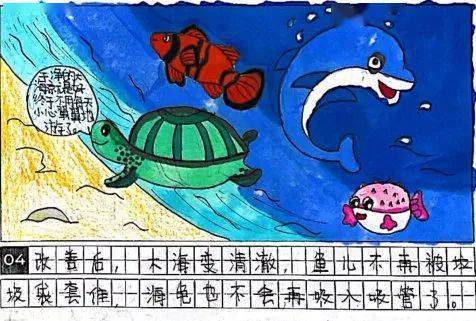 环保四联漫画海洋图片